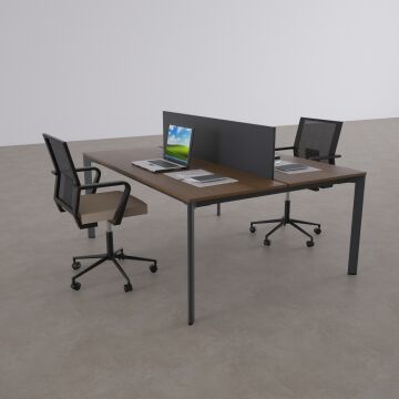 Five İkili Çalışma Masası 180x140 - Ceviz