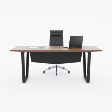Aleos Tekli Yönetici Masası 160x90 - Ceviz+Antrasit