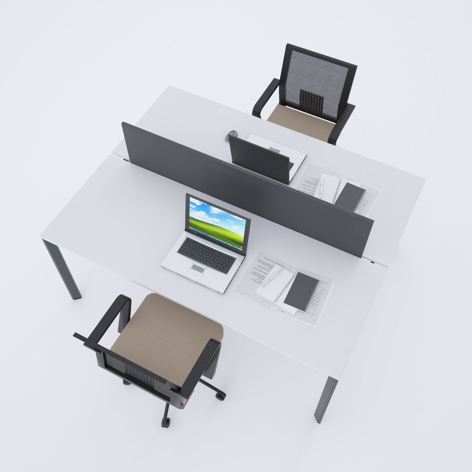 Five İkili Çalışma Masası 200x140 - Beyaz