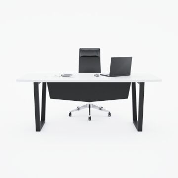 Aleos Tekli Yönetici Masası 180x90 - Beyaz+Antrasit