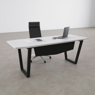Aleos Tekli Yönetici Masası 180x90 - Beyaz+Antrasit