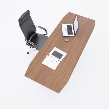 Aleos Tekli Yönetici Masası 180x90 - Ceviz+Antrasit