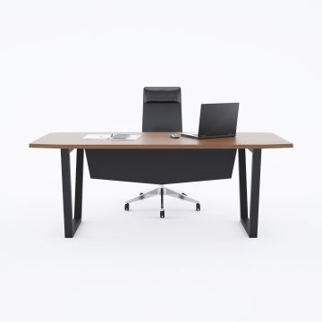 Aleos Tekli Yönetici Masası 180x90 - Ceviz+Antrasit