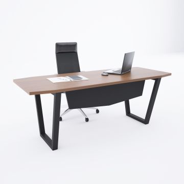 Aleos Tekli Yönetici Masası 180x90 - Ceviz+Antrasit