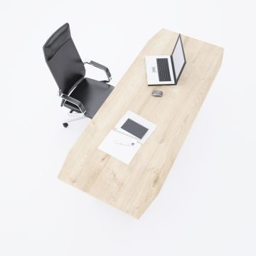 Aleos Tekli Yönetici Masası 180x90 - Meşe+Antrasit