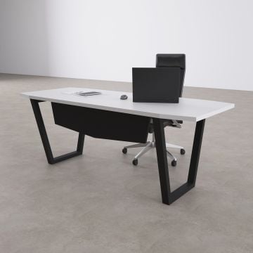 Aleos Tekli Yönetici Masası 200x90 - Beyaz+Antrasit