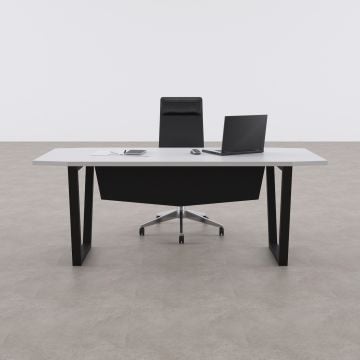 Aleos Tekli Yönetici Masası 200x90 - Beyaz+Antrasit