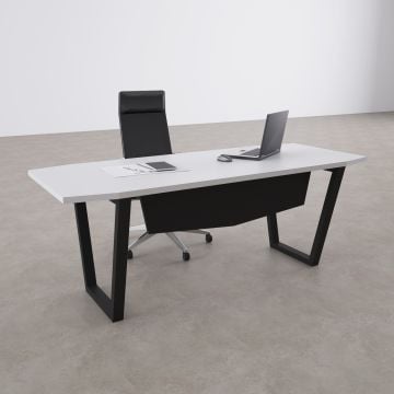 Aleos Tekli Yönetici Masası 200x90 - Beyaz+Antrasit
