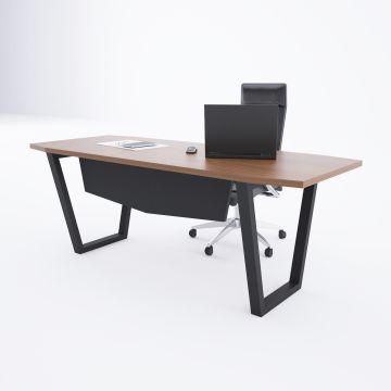 Aleos Tekli Yönetici Masası 200x90 - Ceviz+Antrasit