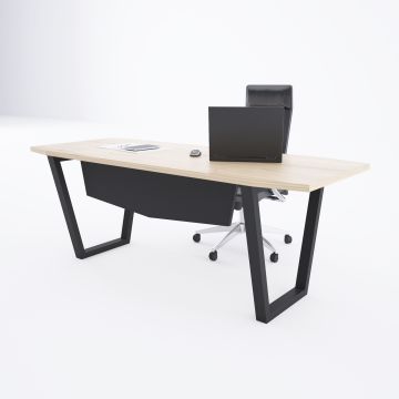 Aleos Tekli Yönetici Masası 200x90 - Meşe+Antrasit