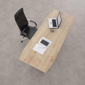 Aleos Tekli Yönetici Masası 200x90 - Meşe+Antrasit
