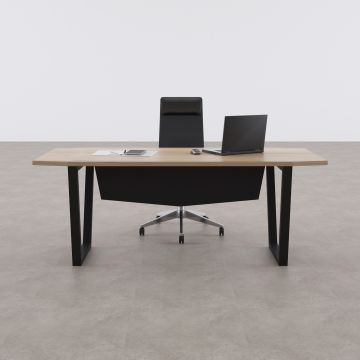 Aleos Tekli Yönetici Masası 200x90 - Meşe+Antrasit