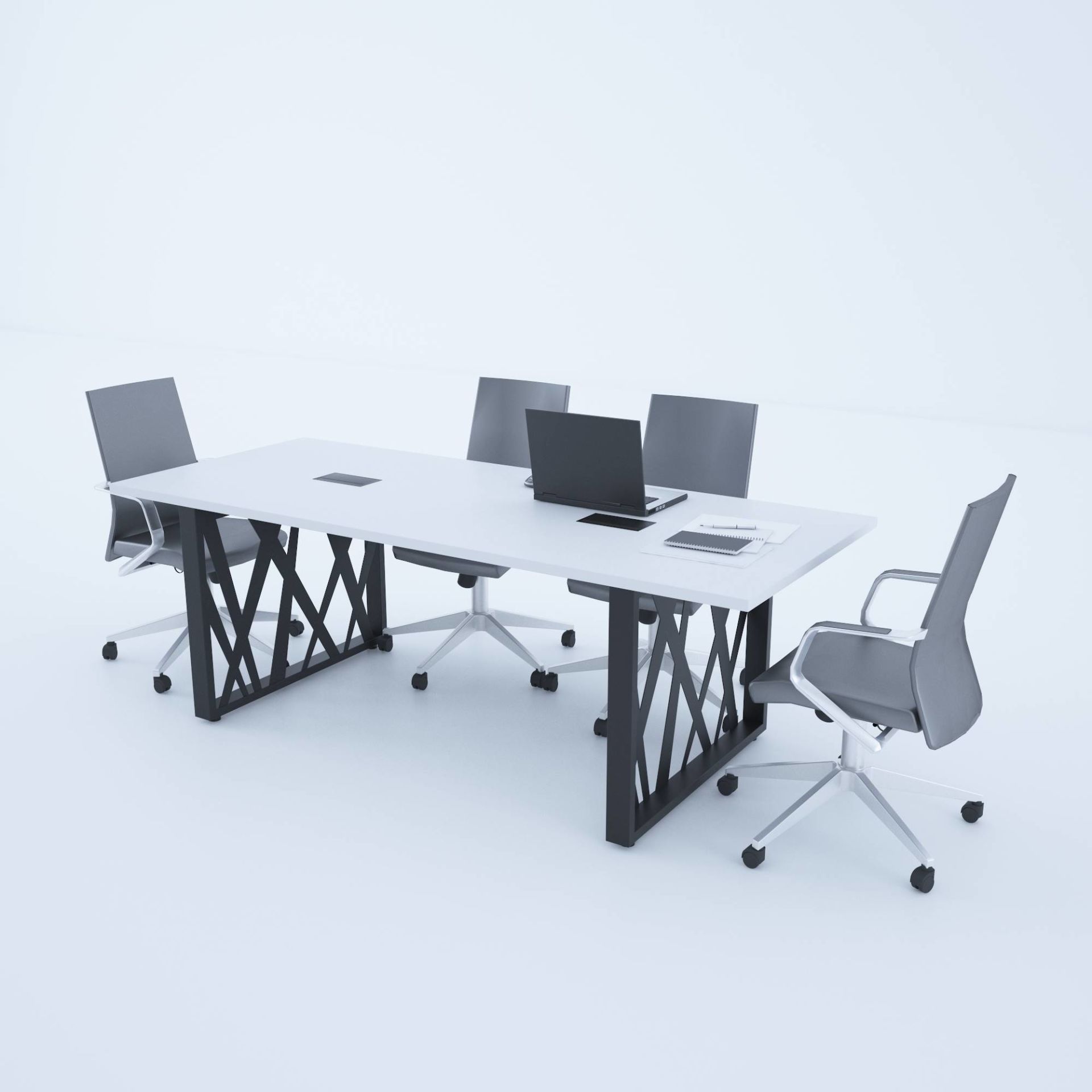 Karm Toplantı Masası 220x90 - Beyaz