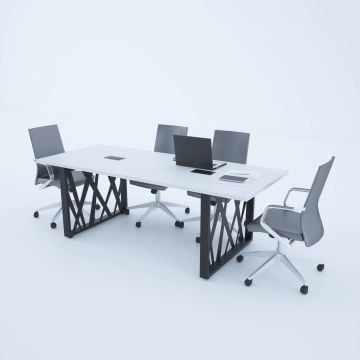 Karm Toplantı Masası 220x90 - Beyaz