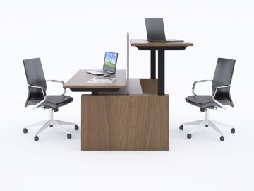 ToHi Workstation Desk - Yükseklik Ayarlı İkili Masa Ceviz - 140x145
