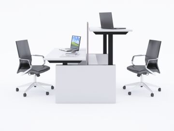 ToHi Workstation Desk - Yükseklik Ayarlı İkili Masa Beyaz - 160x145