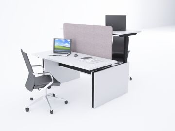 ToHi Workstation Desk - Yükseklik Ayarlı İkili Masa Beyaz - 160x145