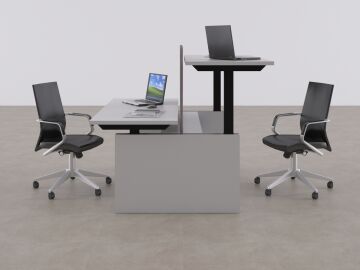 ToHi Workstation Desk - Yükseklik Ayarlı İkili Masa Beyaz - 160x145