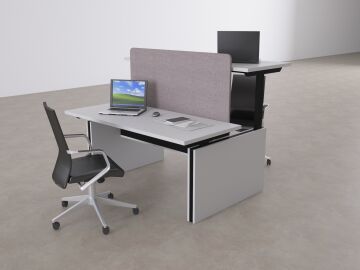 ToHi Workstation Desk - Yükseklik Ayarlı İkili Masa Beyaz - 160x145