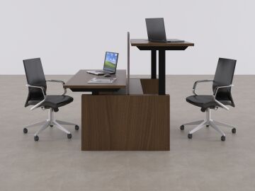 ToHi Workstation Desk - Yükseklik Ayarlı İkili Masa Ceviz - 160x145