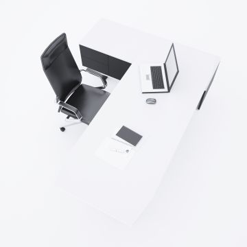 Aleos Alt Etajerli Yönetici Masası 245x160 - Beyaz+Antrasit