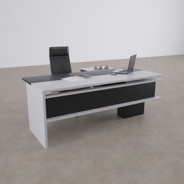 Rectan Alt Etajerli Yönetici Masası 180x160 - Beyaz