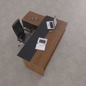 Rectan Alt Etajerli Yönetici Masası 180x160 - Ceviz