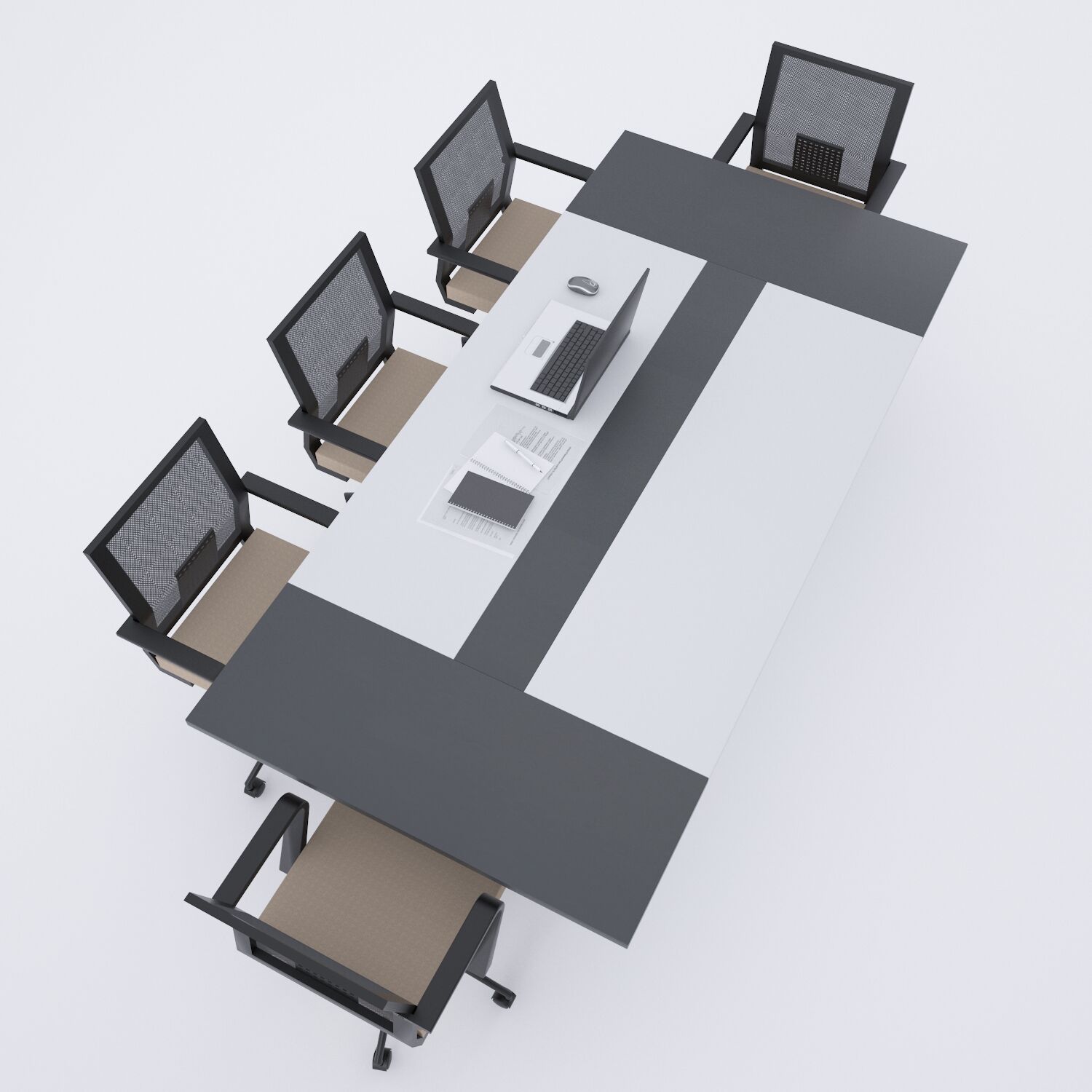 Double Toplantı Masası Beyaz