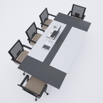 Double Toplantı Masası Beyaz