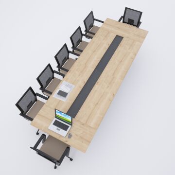 Mara Toplantı Masası Meşe - 360x120