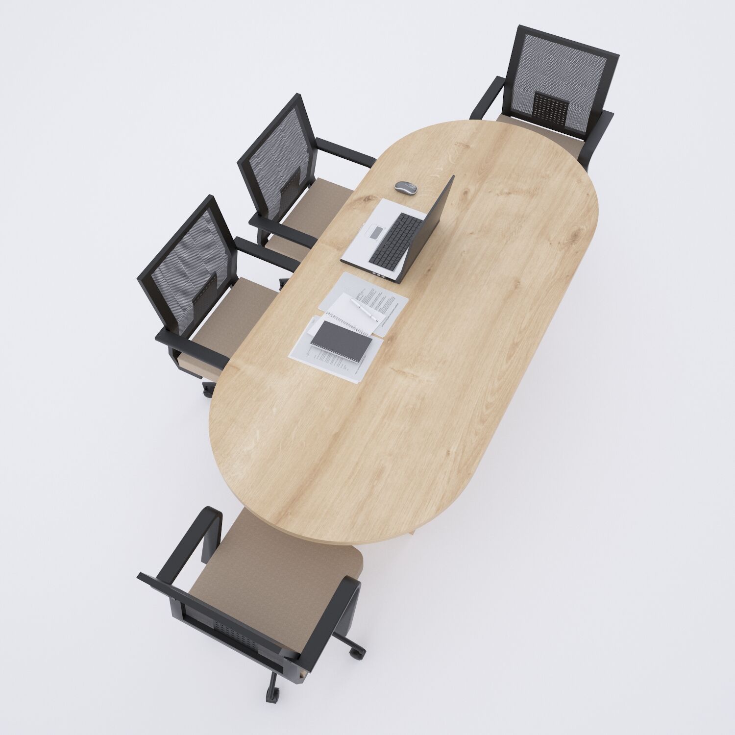 Oval Toplantı Masası Meşe