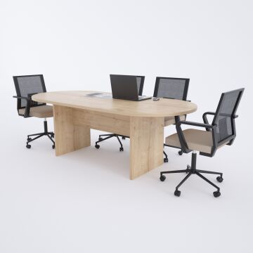 Oval Toplantı Masası Meşe