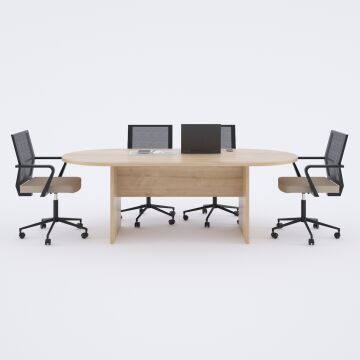 Oval Toplantı Masası Meşe