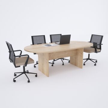 Oval Toplantı Masası Meşe