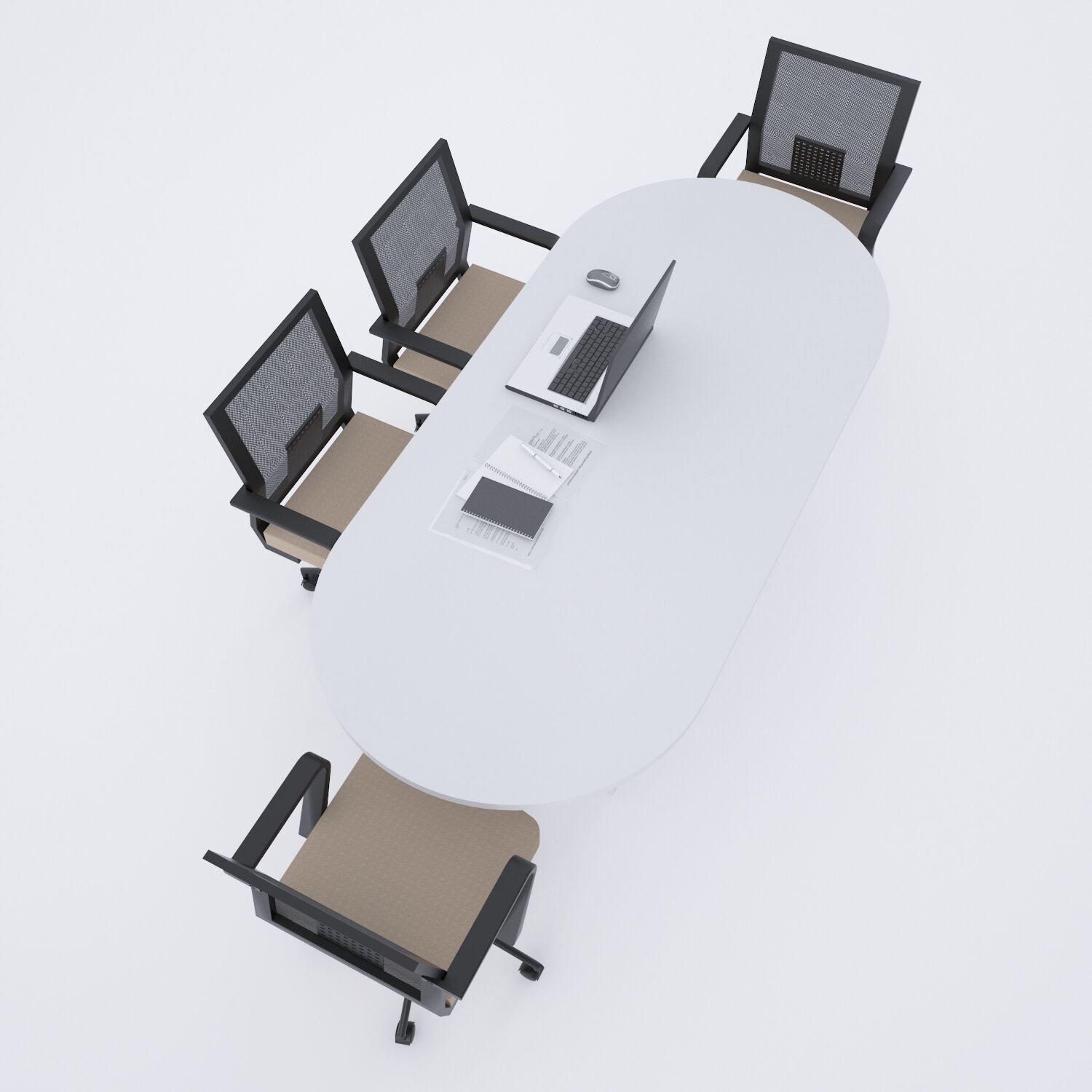 Oval Toplantı Masası Beyaz