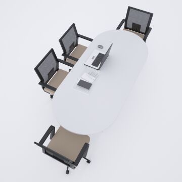 Oval Toplantı Masası Beyaz
