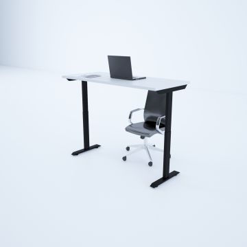 ToHi Desk - Yükseklik Ayarlı Masa 120x80 - Beyaz+Siyah