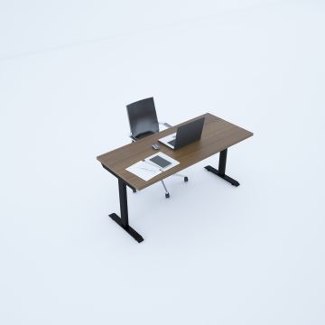 ToHi Desk - Yükseklik Ayarlı Masa 120x80 - Ceviz+Siyah