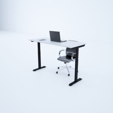 ToHi Desk - Yükseklik Ayarlı Masa 140x80 - Beyaz+Siyah