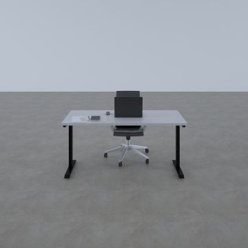 ToHi Desk - Yükseklik Ayarlı Masa 140x80 - Beyaz+Siyah