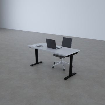 ToHi Desk - Yükseklik Ayarlı Masa 140x80 - Beyaz+Siyah