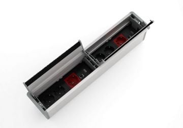 Çift Taraflı Masa Üstü Priz Kutusu(Alüminyum)