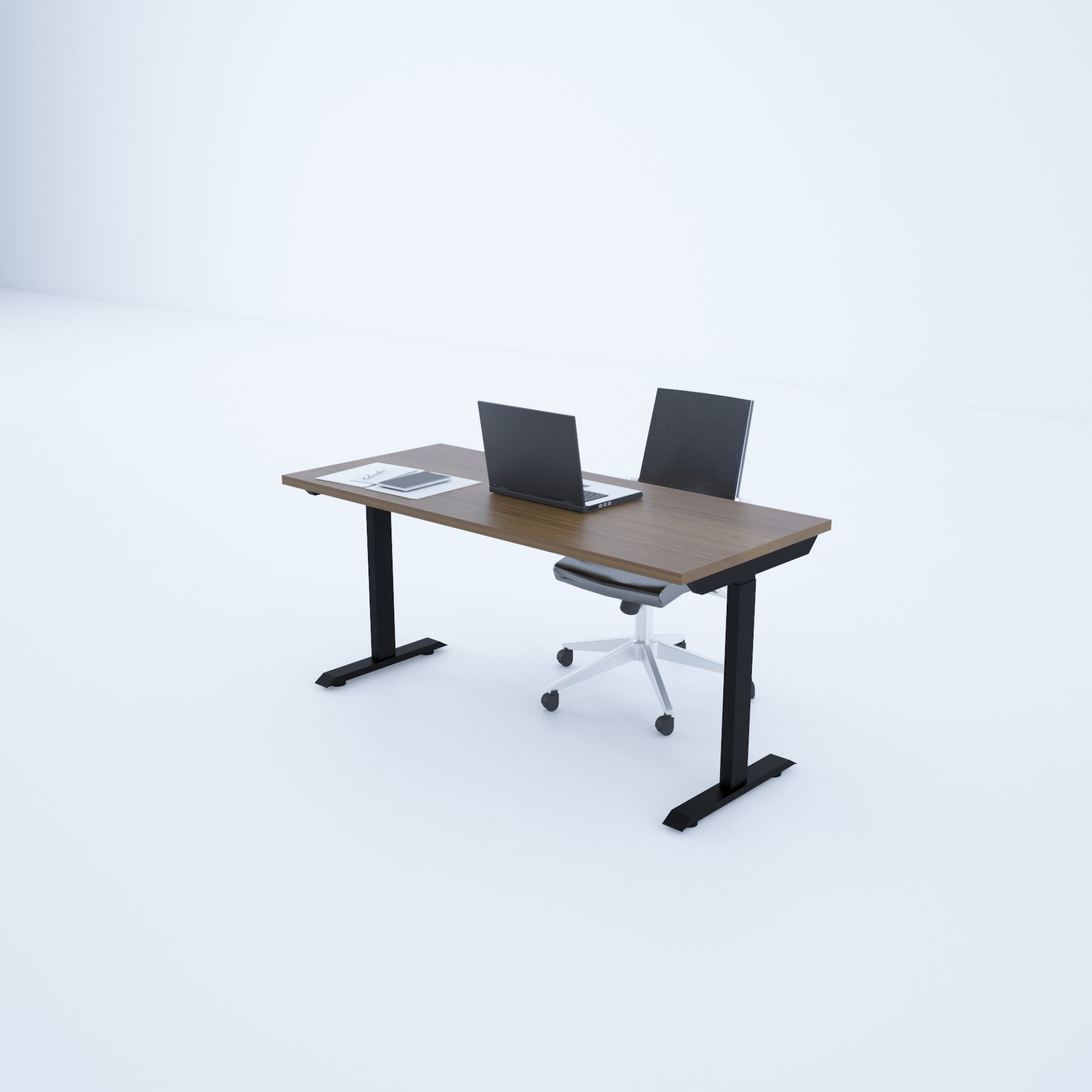 ToHi Desk - Yükseklik Ayarlı Masa 160x80 - Ceviz+Siyah