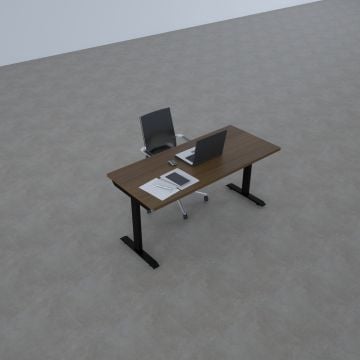 ToHi Desk - Yükseklik Ayarlı Masa 160x80 - Ceviz+Siyah