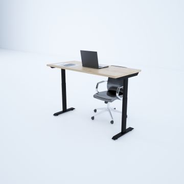 ToHi Desk - Yükseklik Ayarlı Masa 160x80 - Meşe+Siyah
