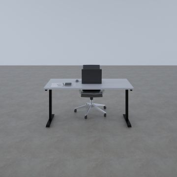 ToHi Desk - Yükseklik Ayarlı Masa 180x80 - Beyaz+Siyah