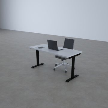 ToHi Desk - Yükseklik Ayarlı Masa 180x80 - Beyaz+Siyah