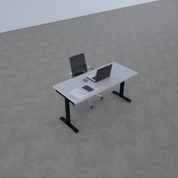 ToHi Desk - Yükseklik Ayarlı Masa 180x80 - Beyaz+Siyah
