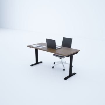 ToHi Desk - Yükseklik Ayarlı Masa 180x80 - Ceviz+Siyah
