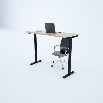 ToHi Desk - Yükseklik Ayarlı Masa 180x80 - Meşe+Siyah